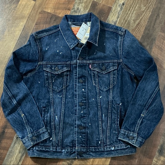 Levi’s Men's Bastow Trucker Jacket - Paint Splatter Denim NWT - Large - Picture 5 of 8